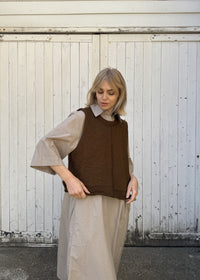 Alex Crop Mohair Vest Top | Spice Brown