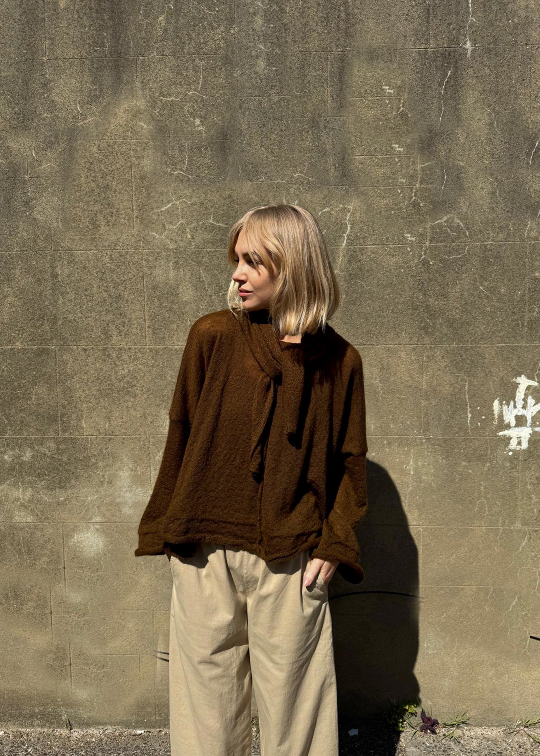 Alex Crop Sweater | Spice Brown
