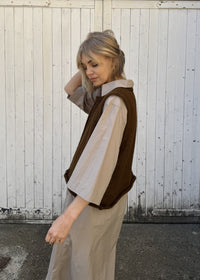 Alex Crop Mohair Vest Top | Spice Brown