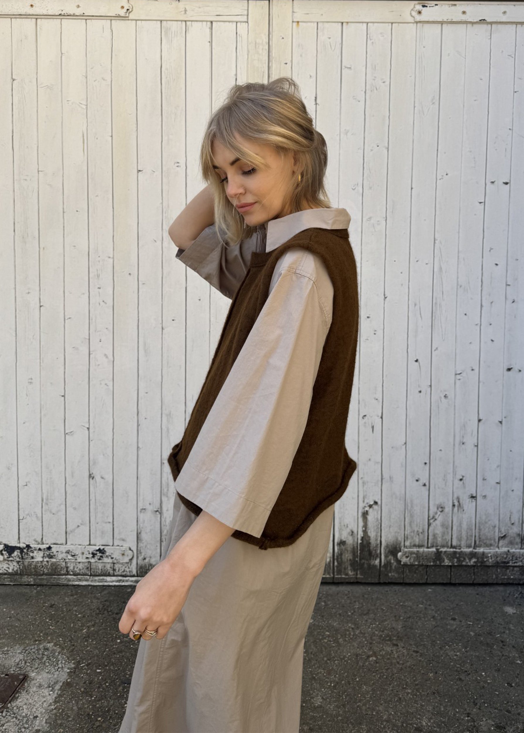 Alex Crop Mohair Vest Top | Spice Brown