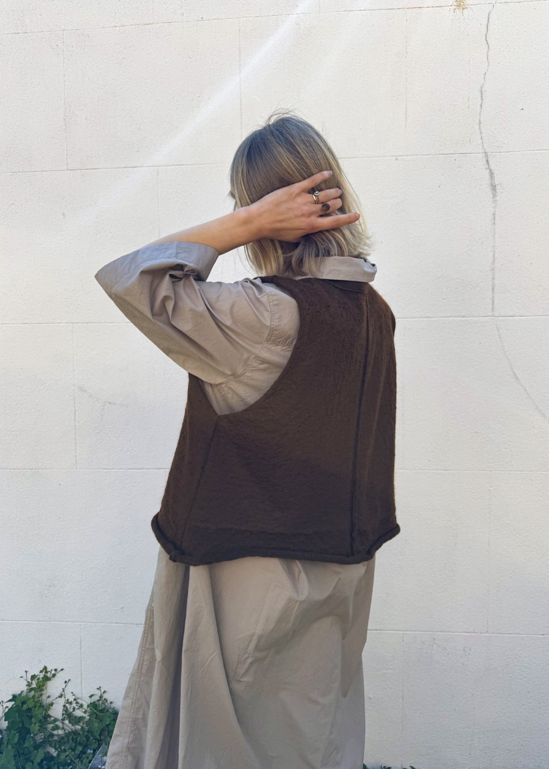 Alex Crop Mohair Vest Top | Spice Brown