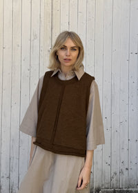 Alex Crop Mohair Vest Top | Spice Brown