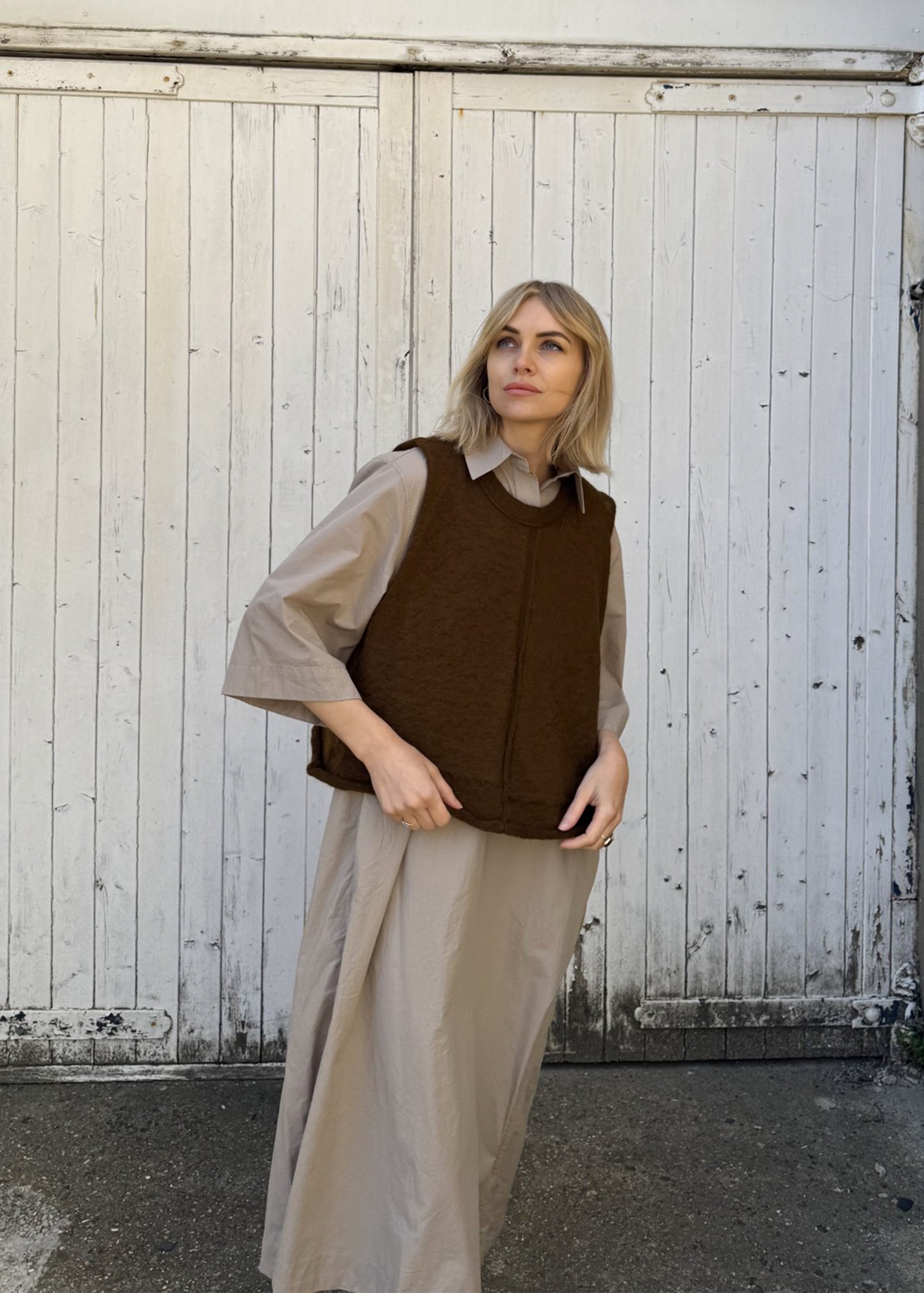 Alex Crop Mohair Vest Top | Spice Brown