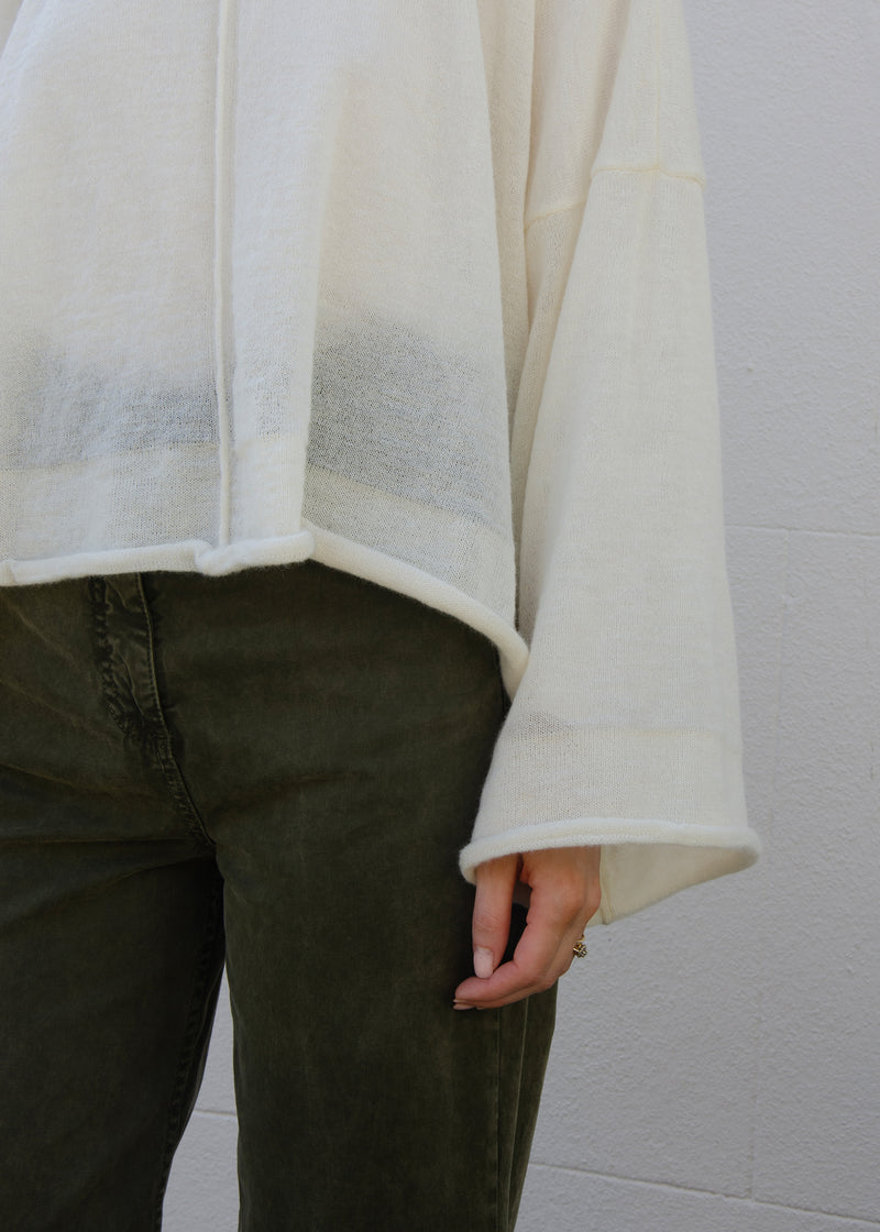 Alex Crop Sweater | Chalk White