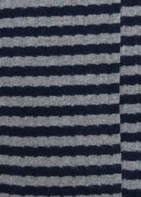 Cashmere Fine Stripe Scarf | Dark navy & Grey