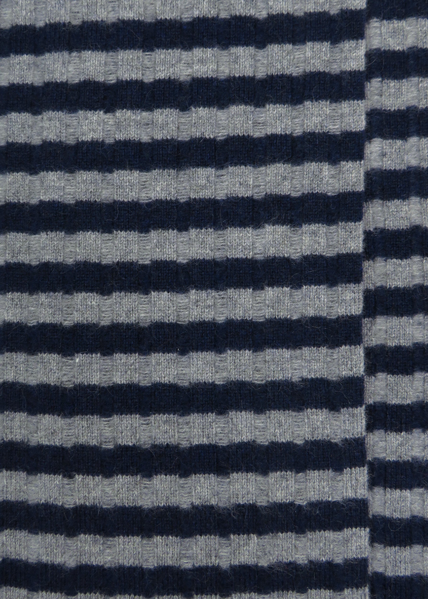 Cashmere Fine Stripe Scarf | Dark navy & Grey