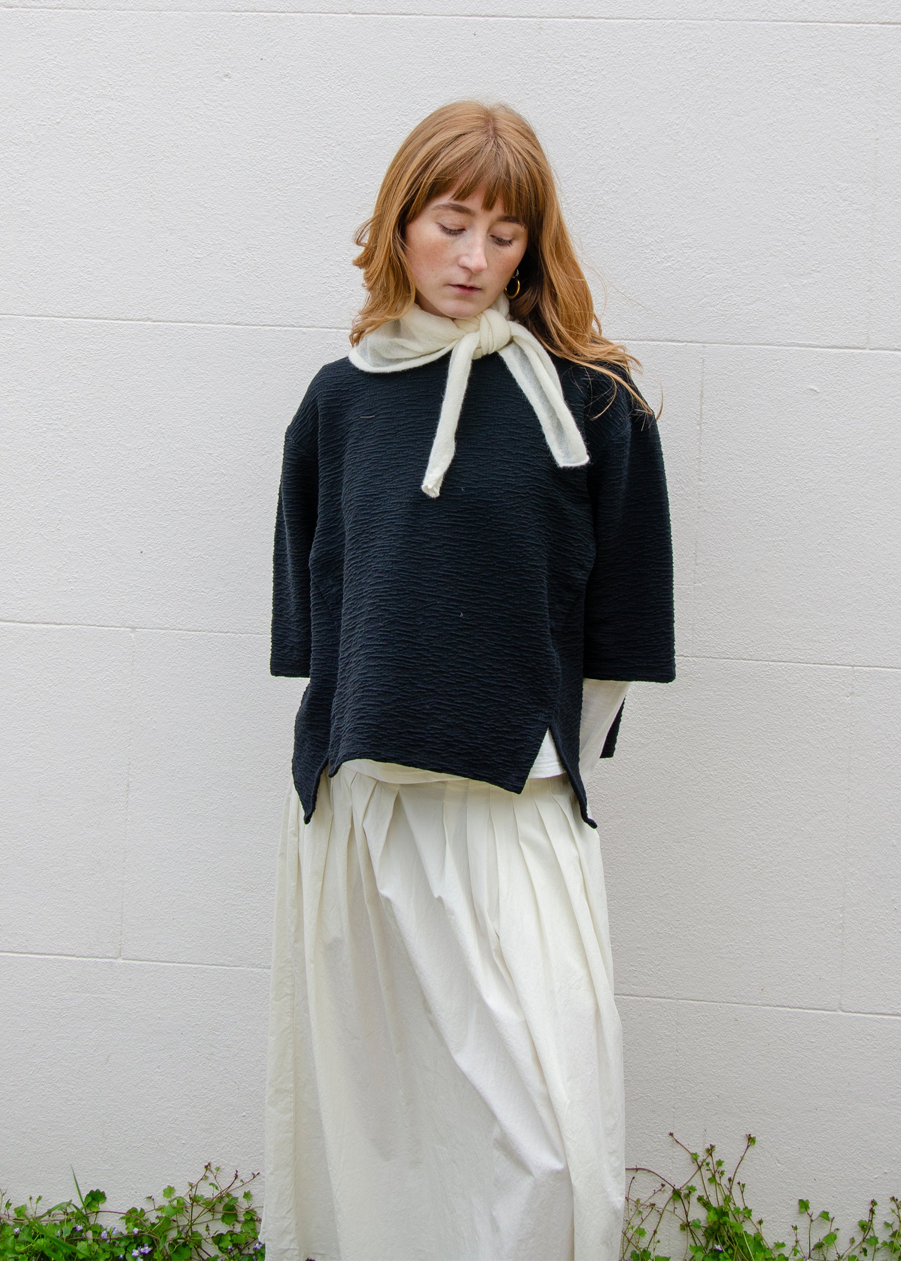 Triangle Necktie Scarf | Chalk White