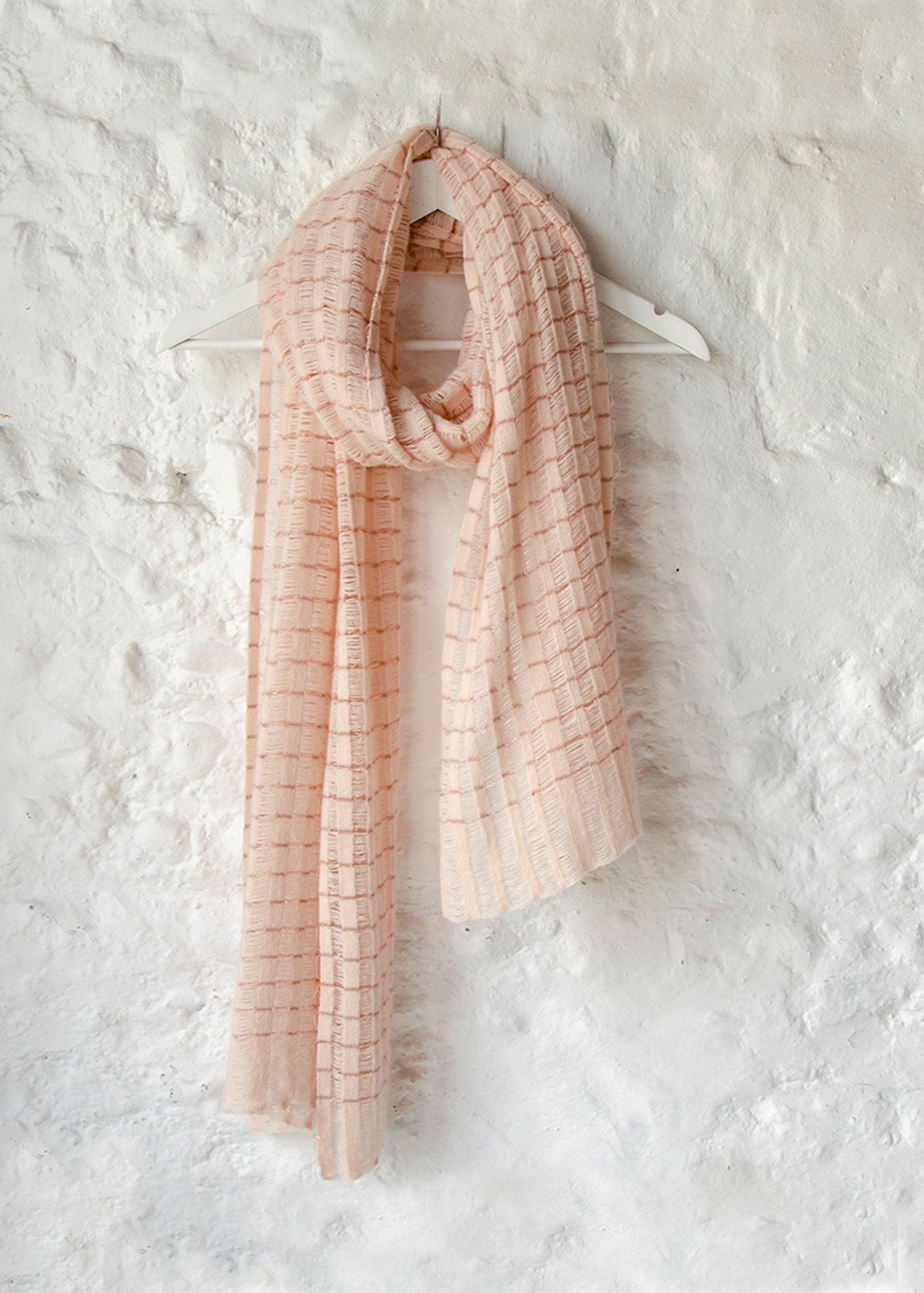 Cashmere Silk & Lurex Patti Scarf | Blush & Rose Gold