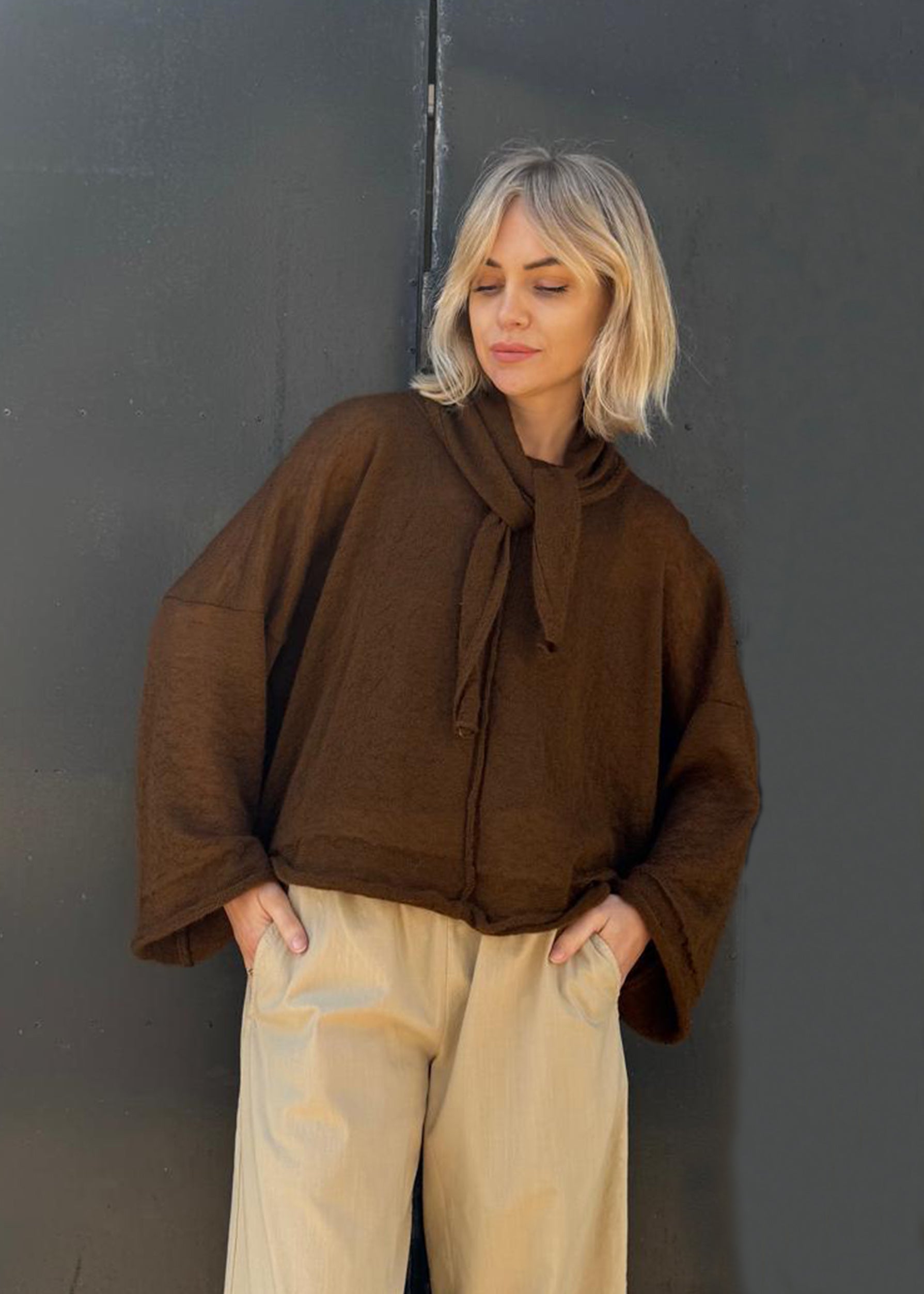 Alex Crop Sweater | Spice Brown