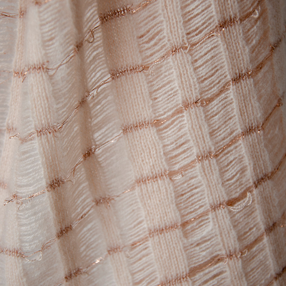 Cashmere Silk & Lurex Patti Scarf | Blush & Rose Gold