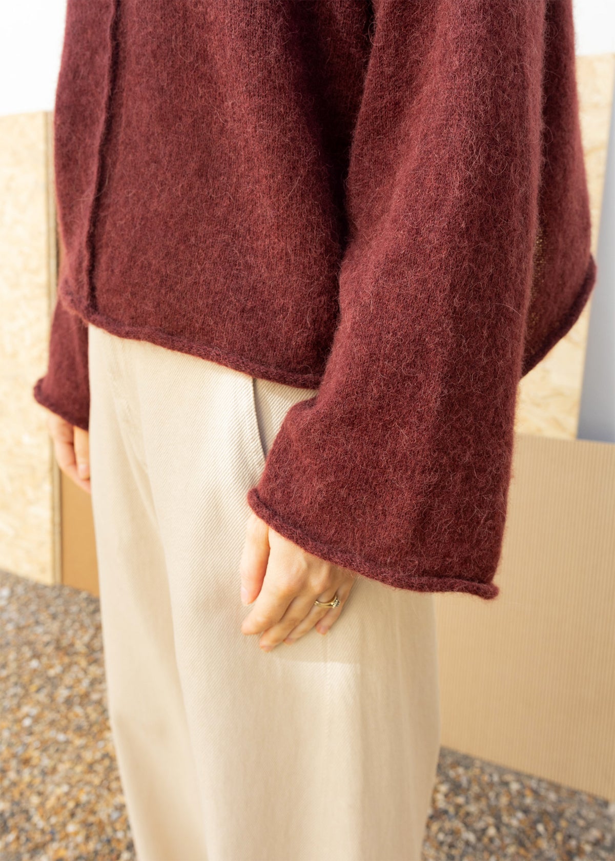 Alpaca Crop Sweater | Plum
