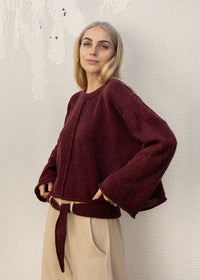 Alpaca Crop Sweater | Plum