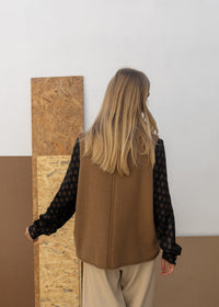 Cashmere Tramline Vest Top | Gingerbread