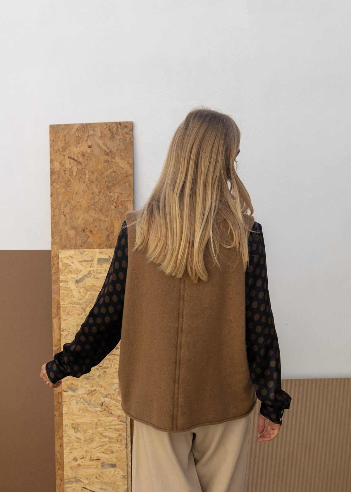 Cashmere Tramline Vest Top | Gingerbread