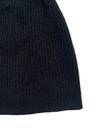 Cashmere Rib Beanie | Black