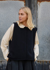 Cashmere Vest Top | Black