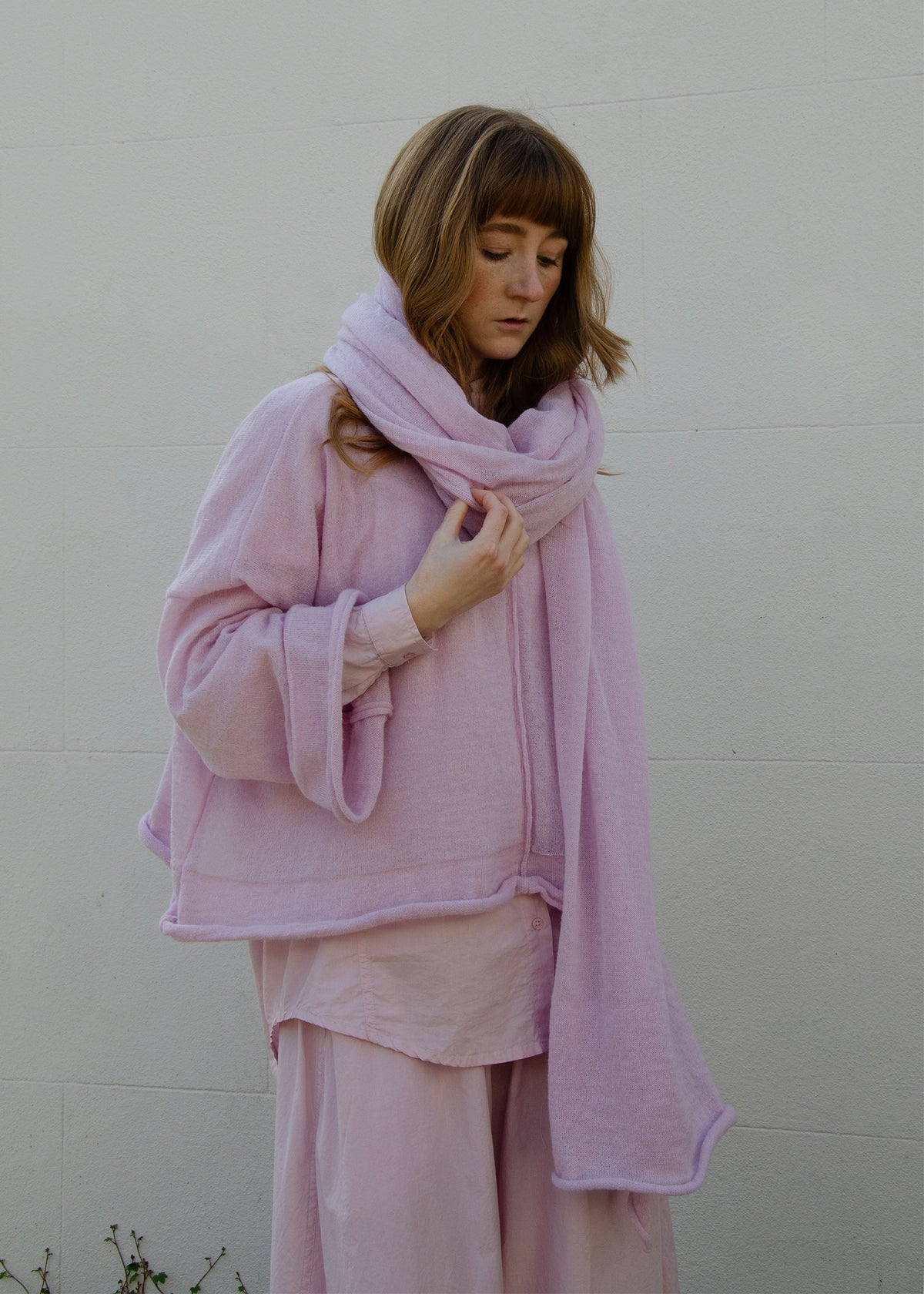 Oversize Mohair Scarf | Pale Pink