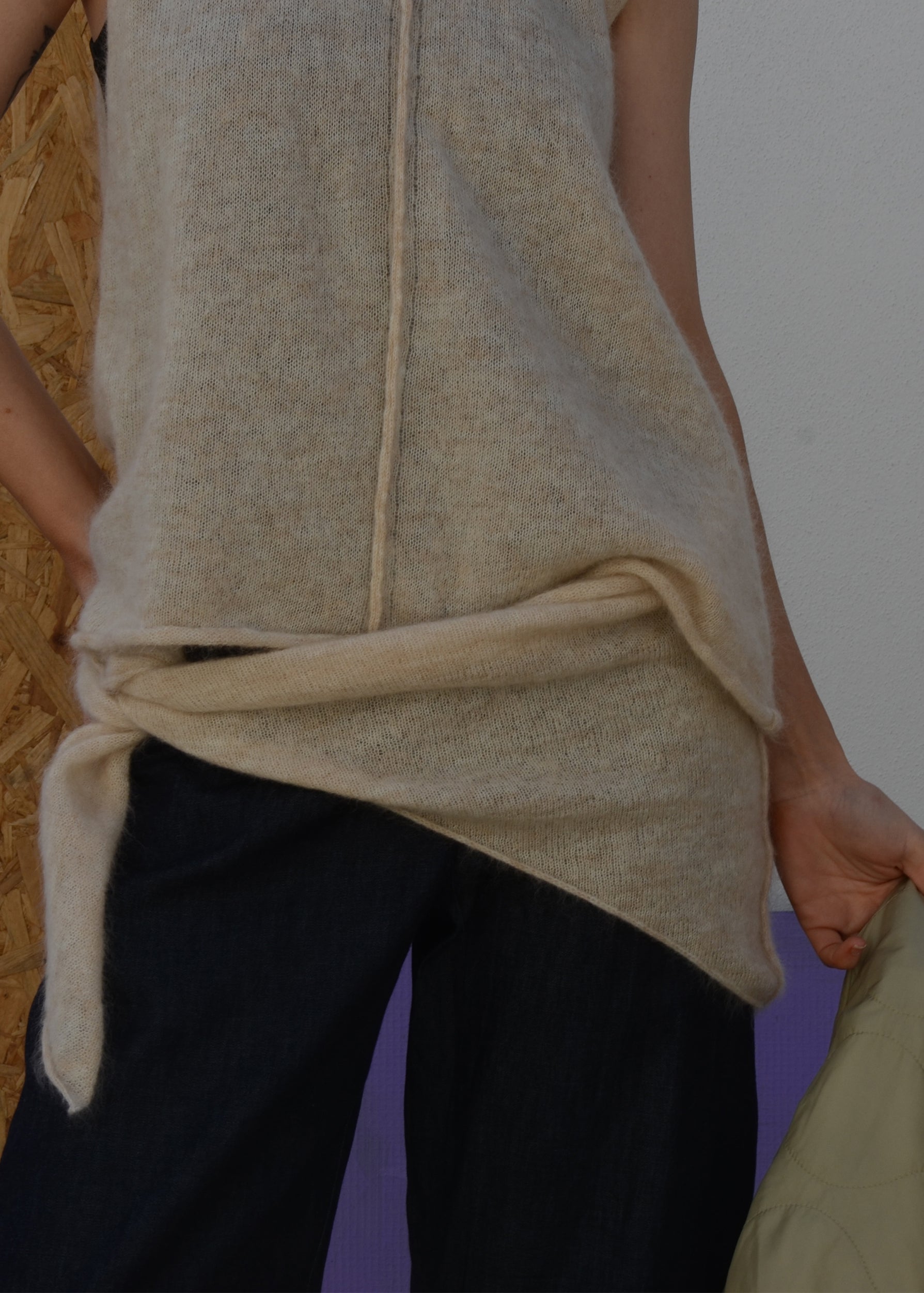 Eco Mohair Triangle Scarf | Buttermilk