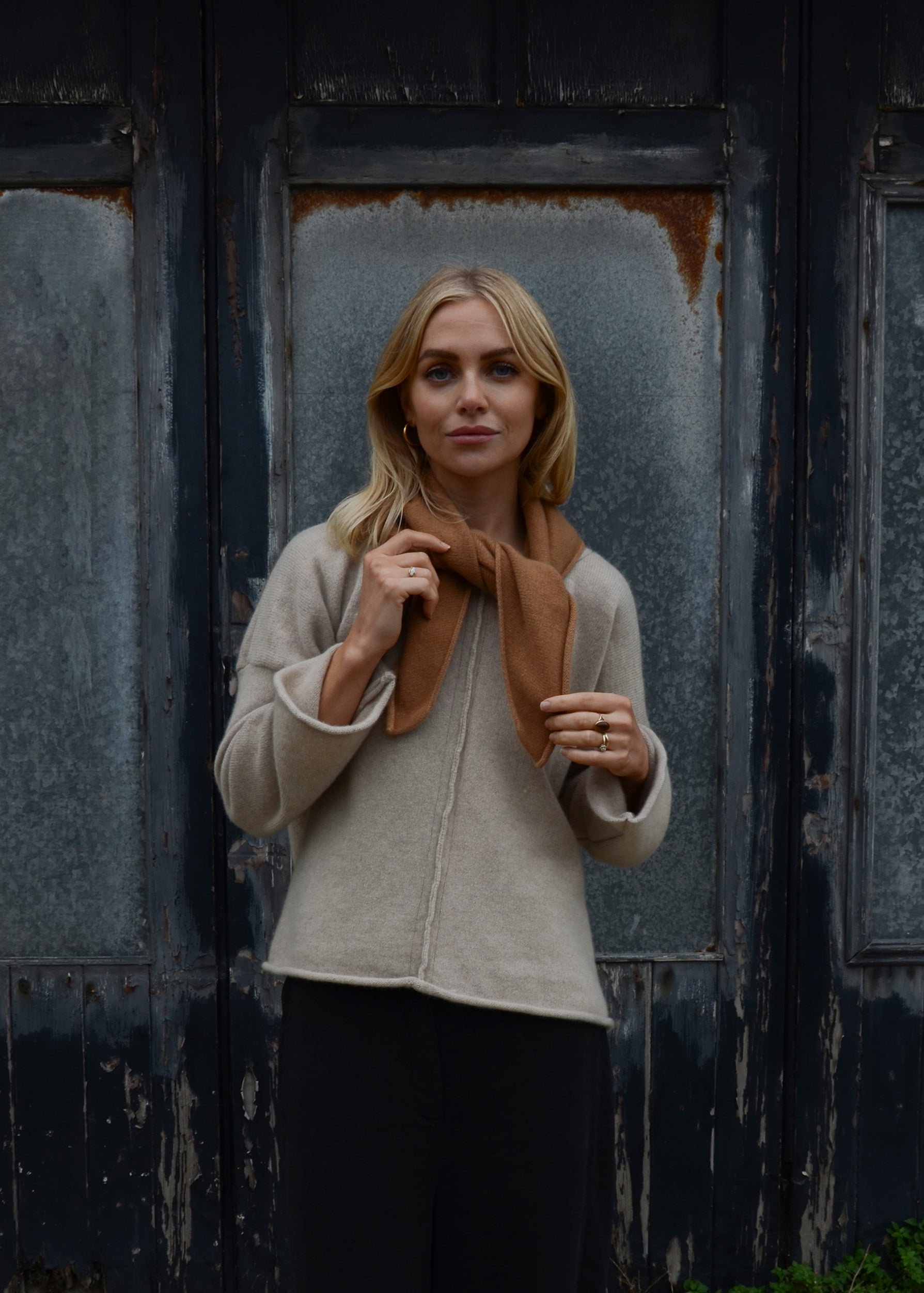 Cashmere Necktie Scarf | Caramel