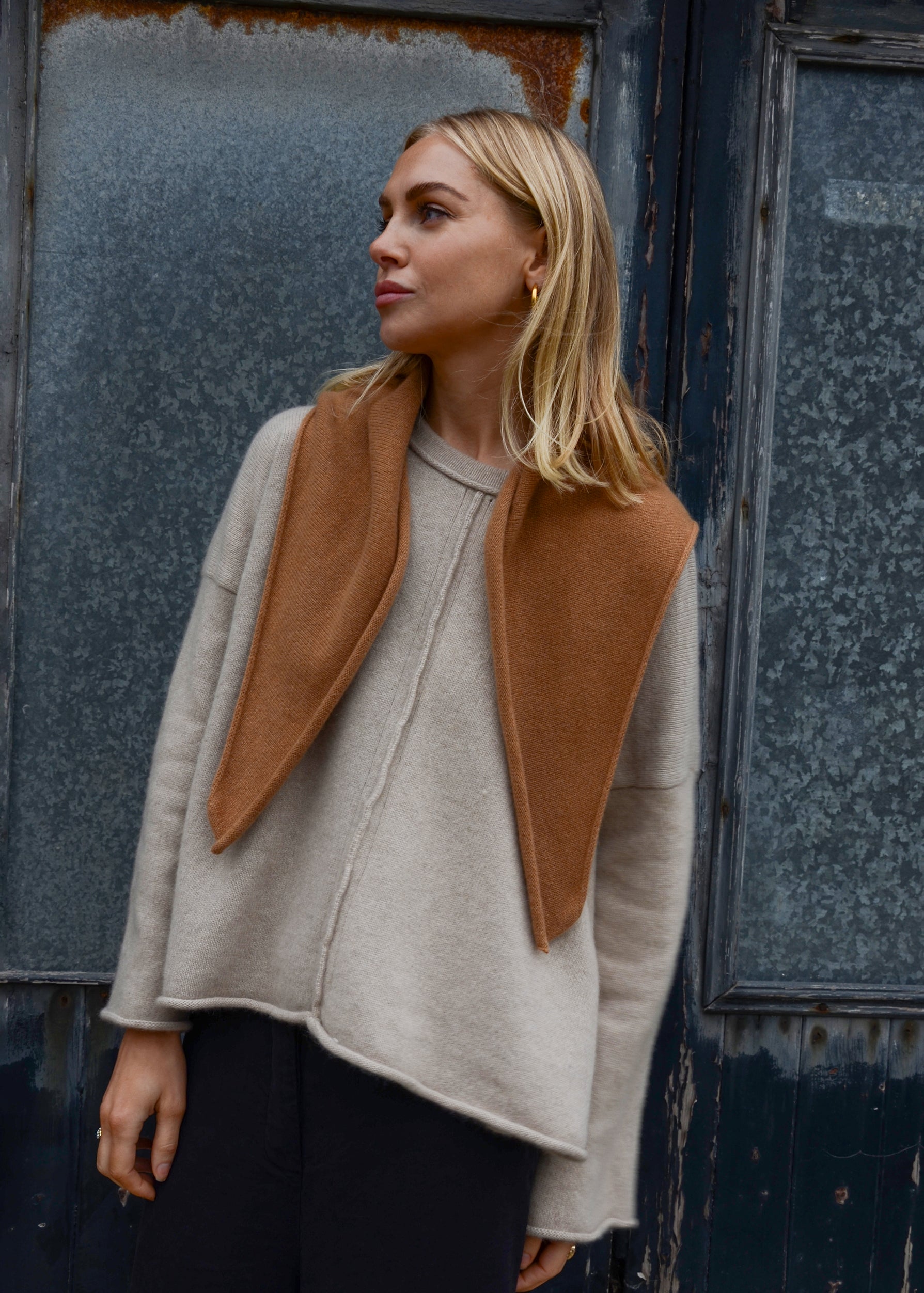 Cashmere Necktie Scarf | Caramel