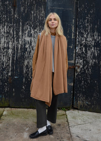 Oversize cashmere Scarf | Caramel