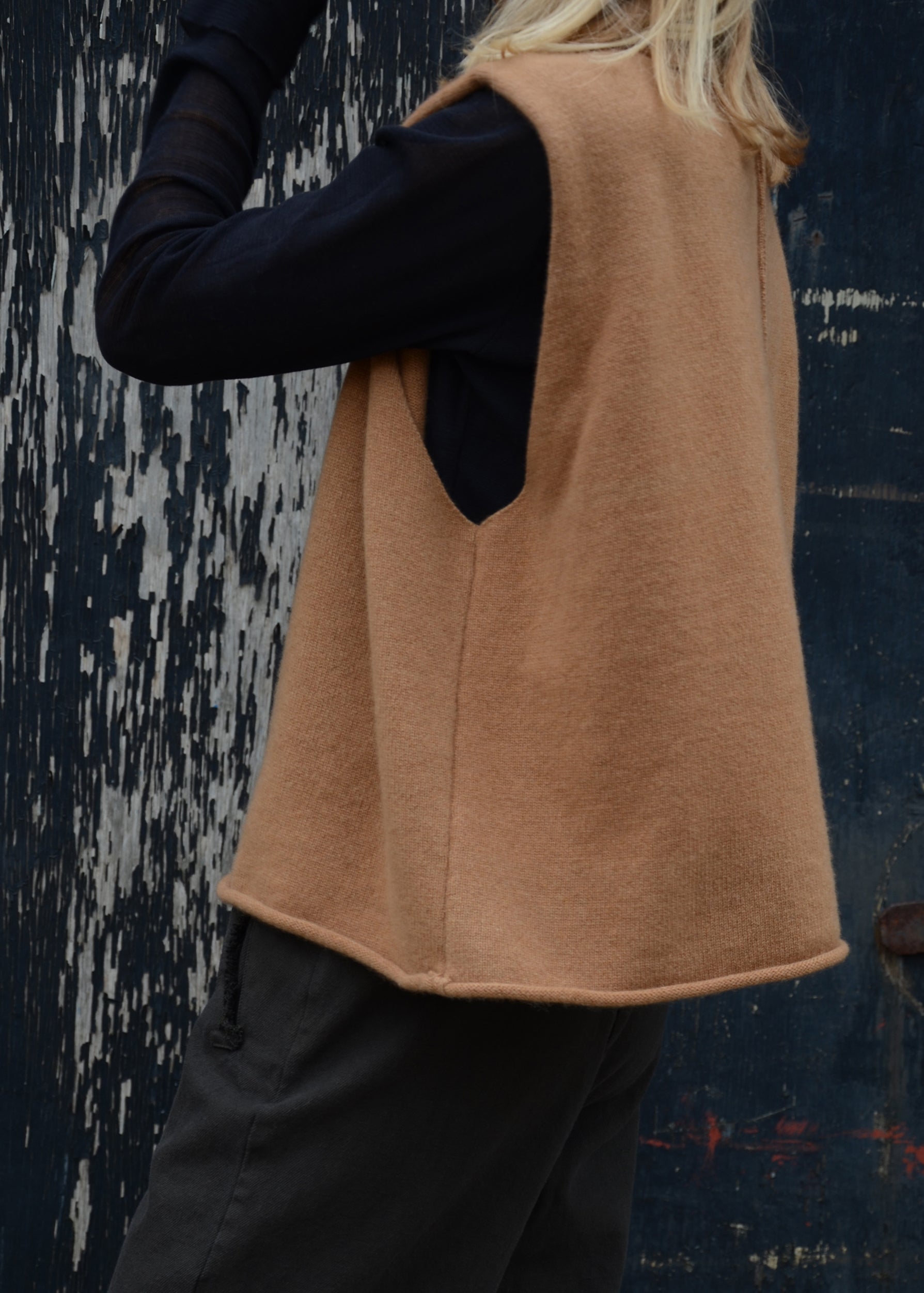 Cashmere Vest Top | Caramel