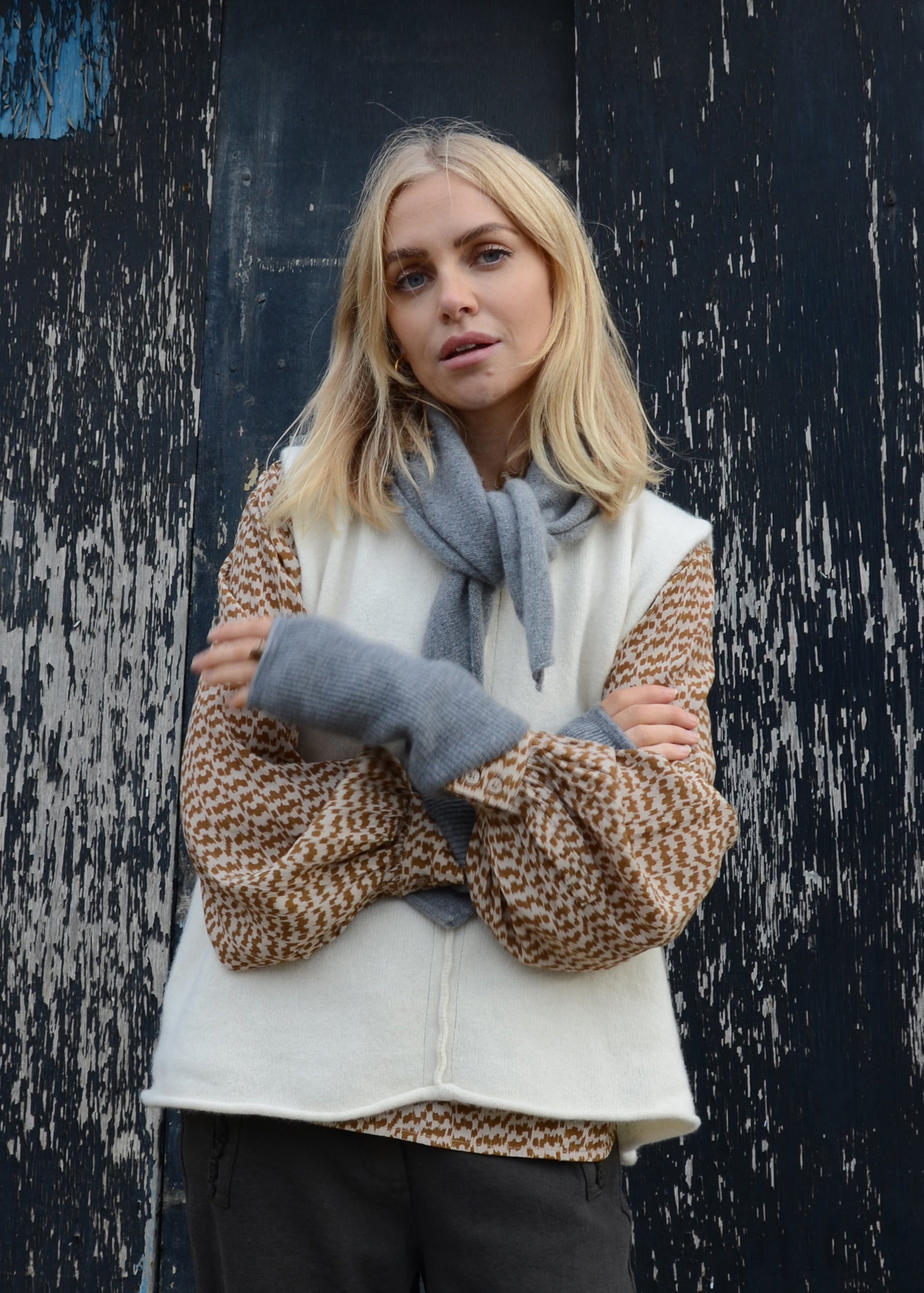 Cashmere Necktie Scarf | Grey