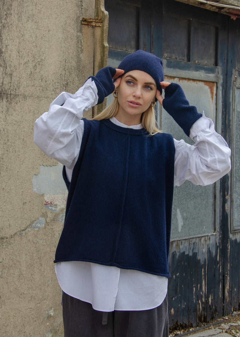 Cashmere Vest Top | Navy