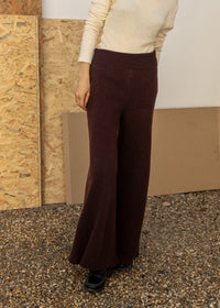 Wide Leg Cashmere Trousers | Raisin