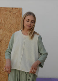 Eco Mohair Vest Top | Chalk White