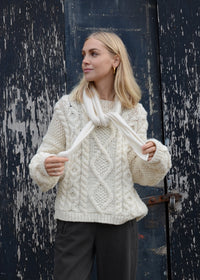 Cashmere Necktie Scarf | Cream