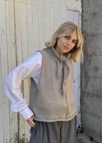 Alex Mohair Crop Vest Top | Dove Grey