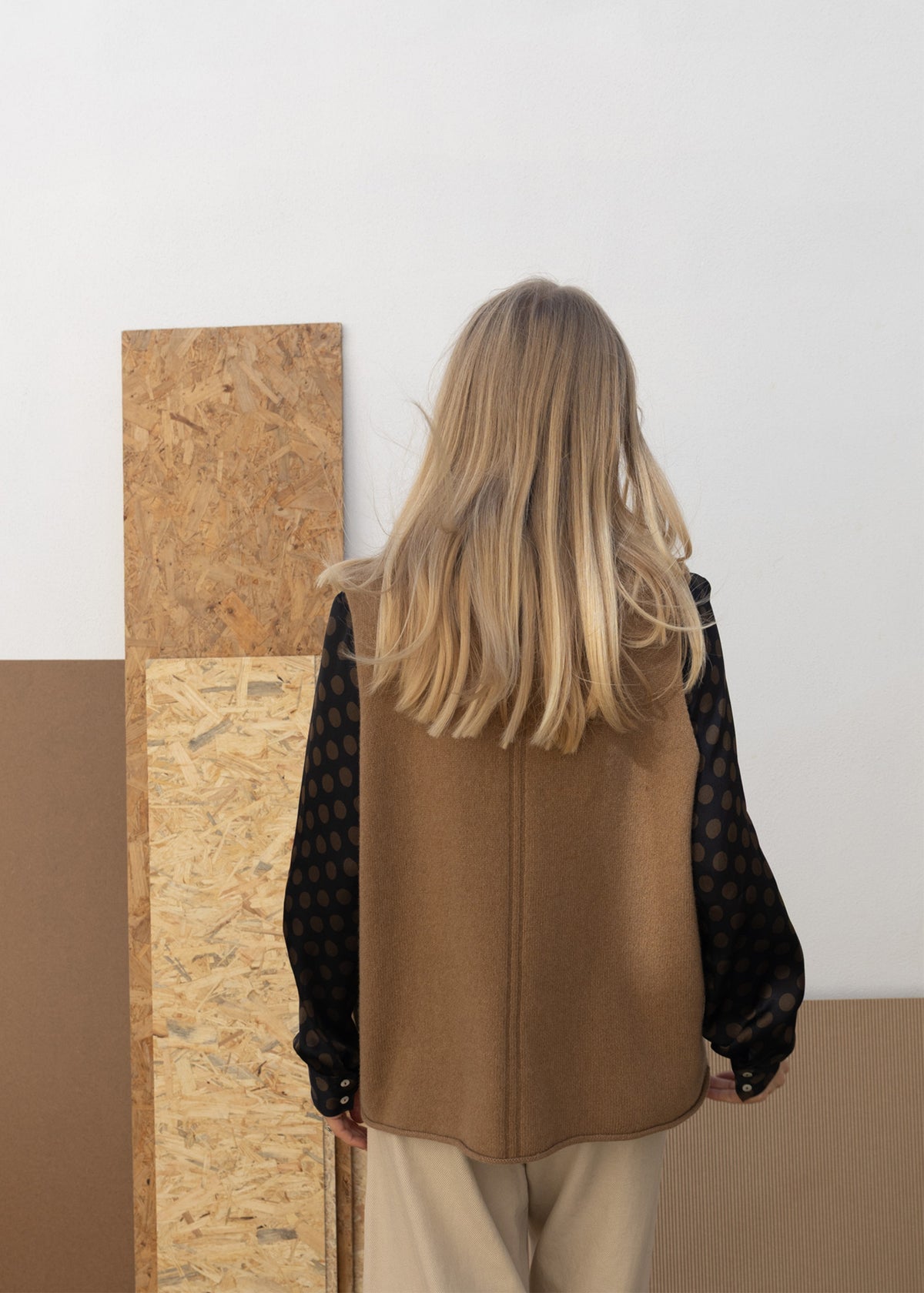 Cashmere Tramline Vest Top | Gingerbread