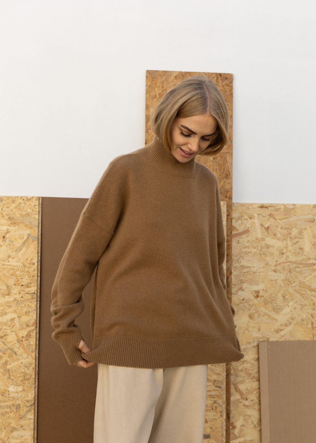 High Neck Cashmere Sweater | Gingerbread