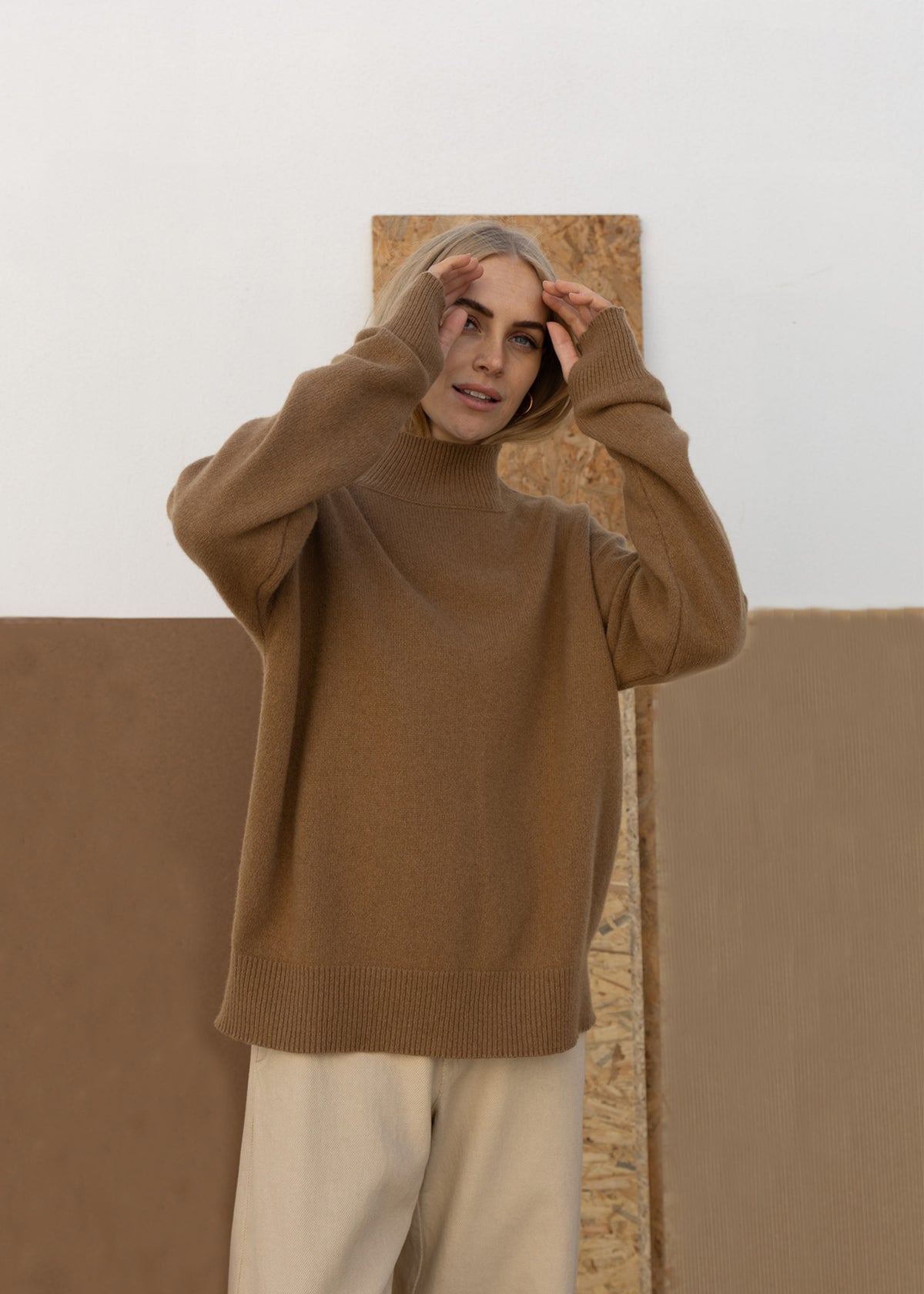 High Neck Cashmere Sweater | Gingerbread