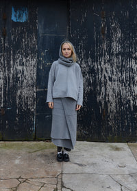 Oversize Cashmere Scarf | Grey