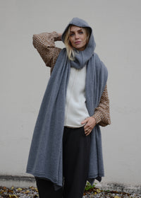Cashmere Rib Hood | Grey