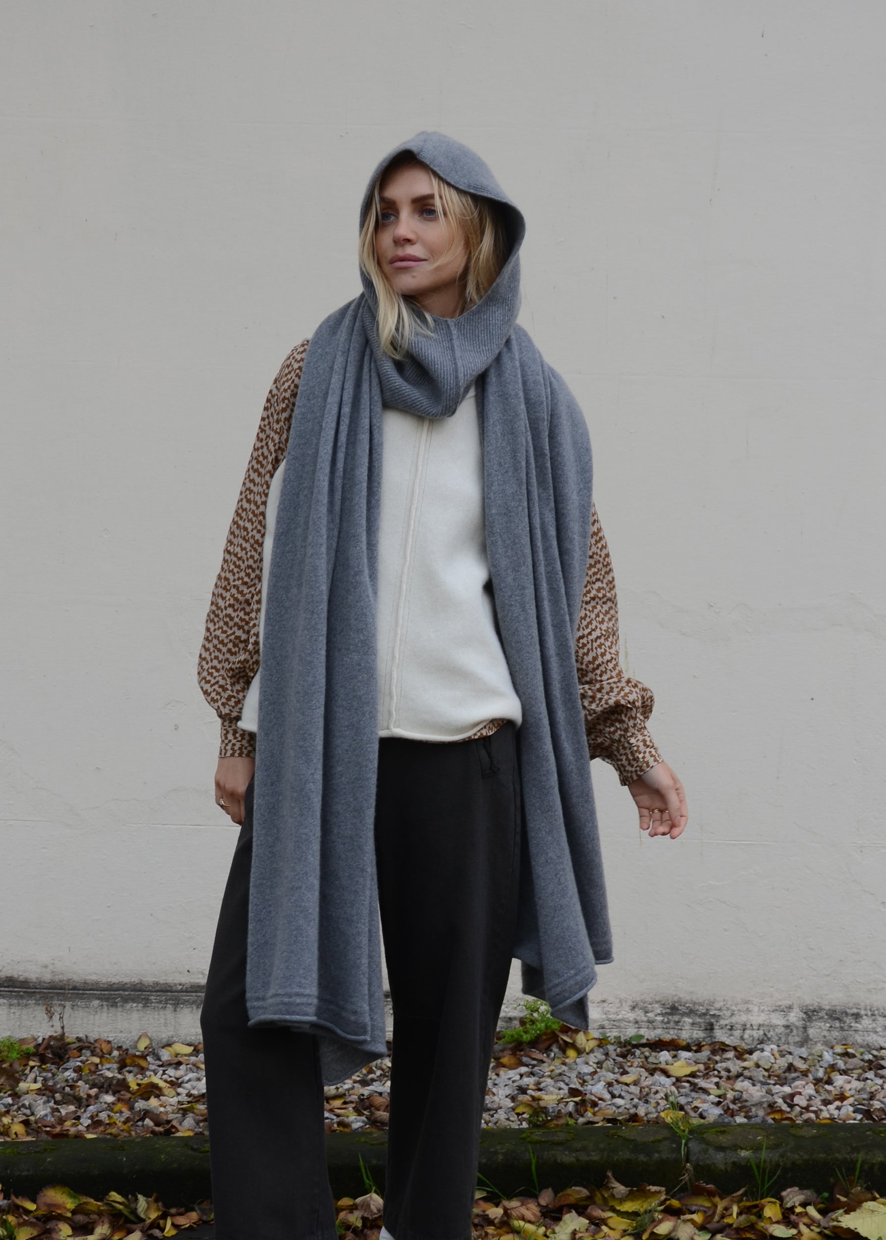 Oversize Cashmere Scarf | Grey