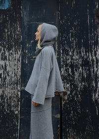Cashmere Rib Hood | Grey