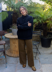 High Neck Cashmere Sweater | Black