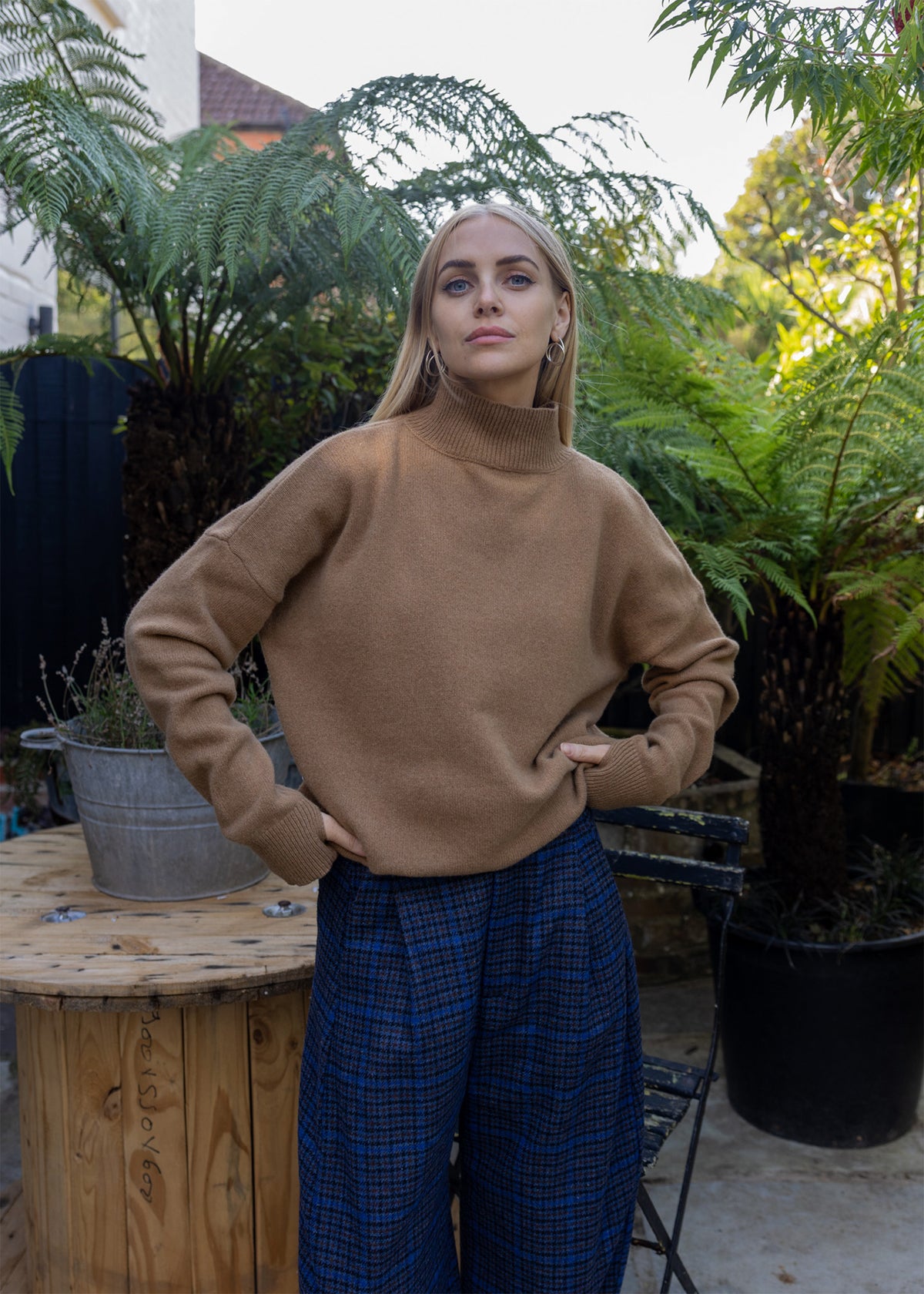 High Neck Cashmere Sweater | Gingerbread