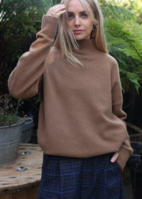 High Neck Cashmere Sweater | Gingerbread