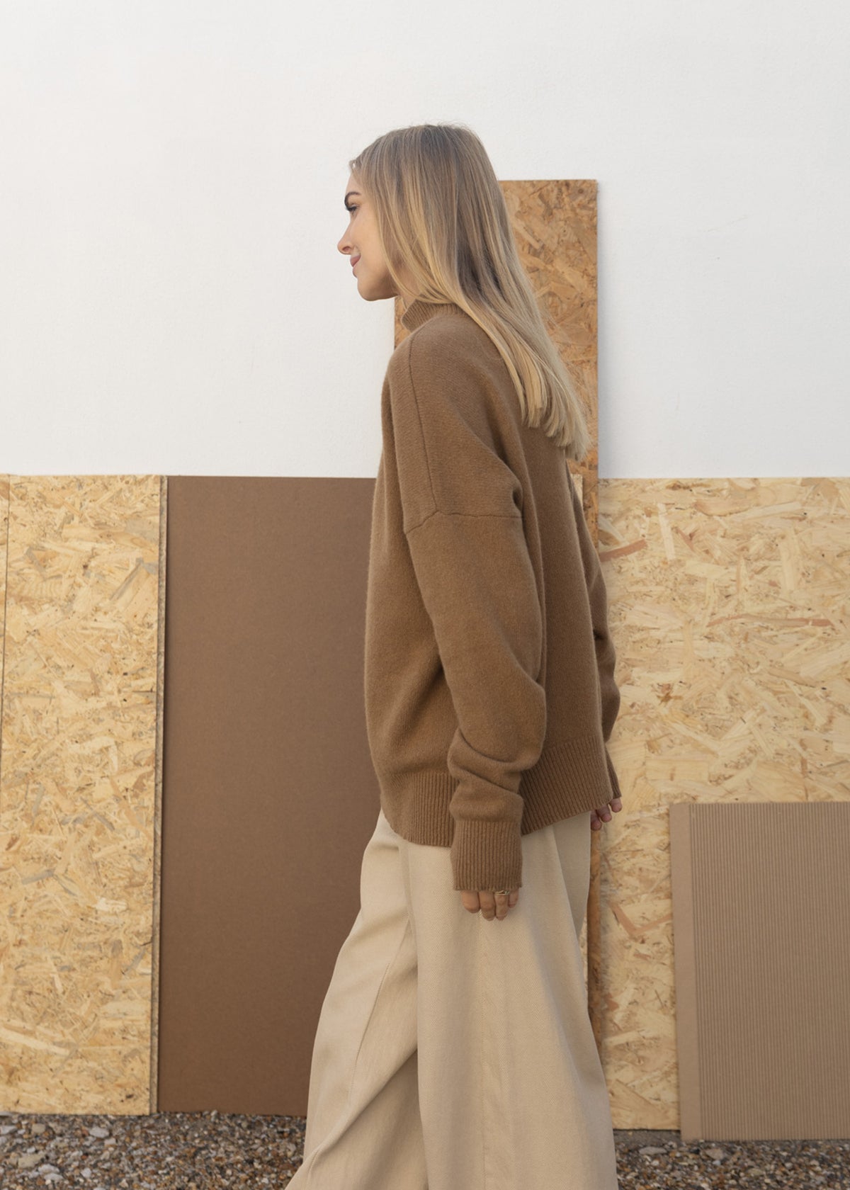 High Neck Cashmere Sweater | Gingerbread