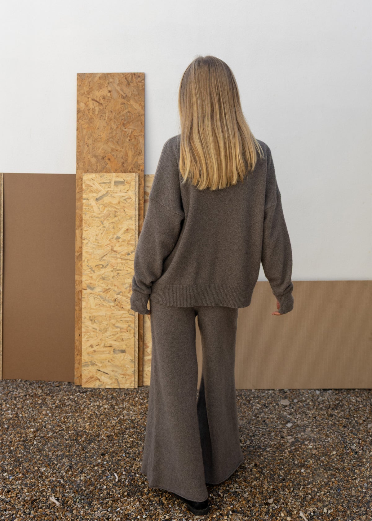 High Neck Cashmere Sweater | Mushroom