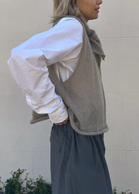 Alex Mohair Crop Vest Top | Dove Grey