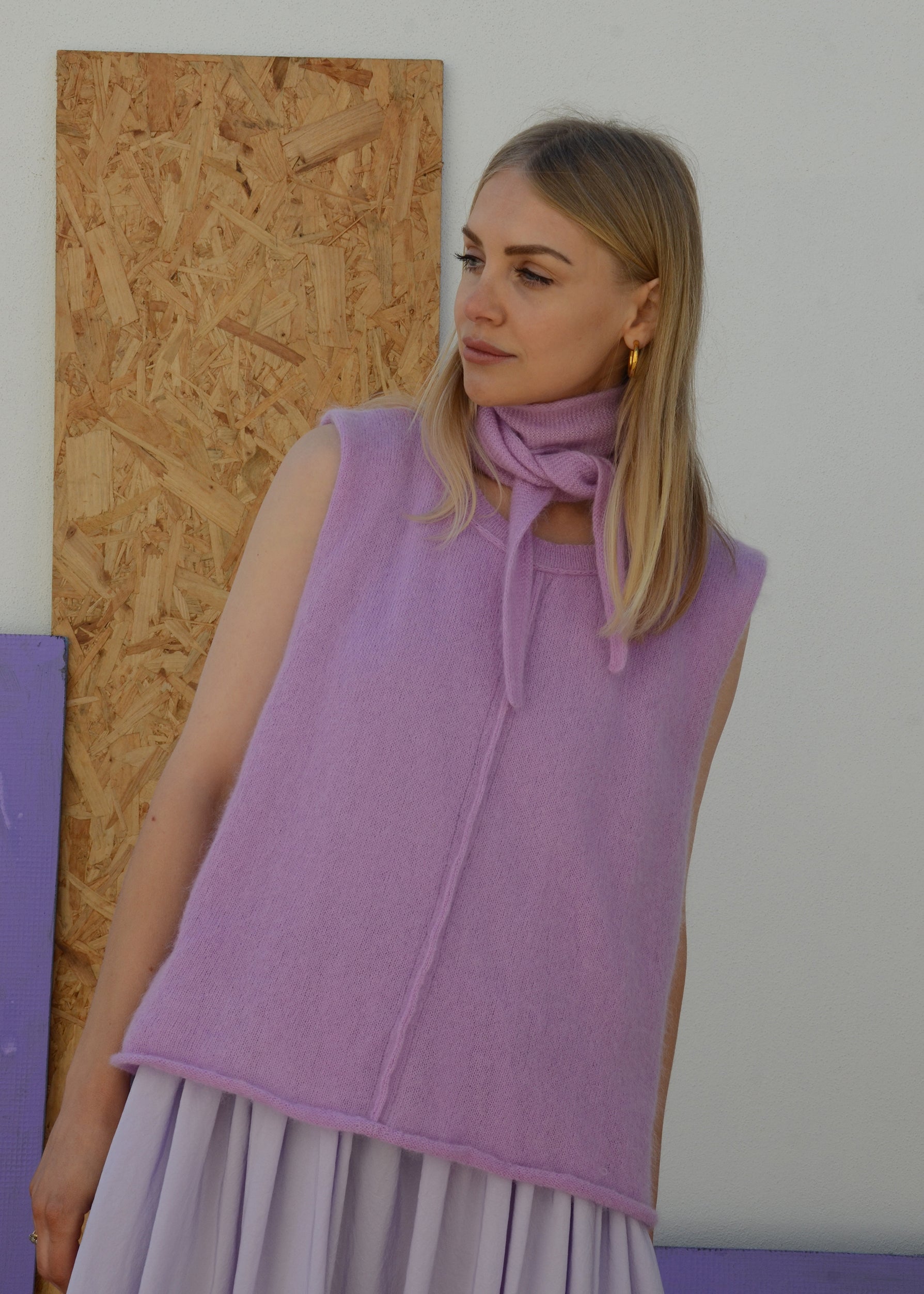 Eco Mohair Vest Top | Bubblegum
