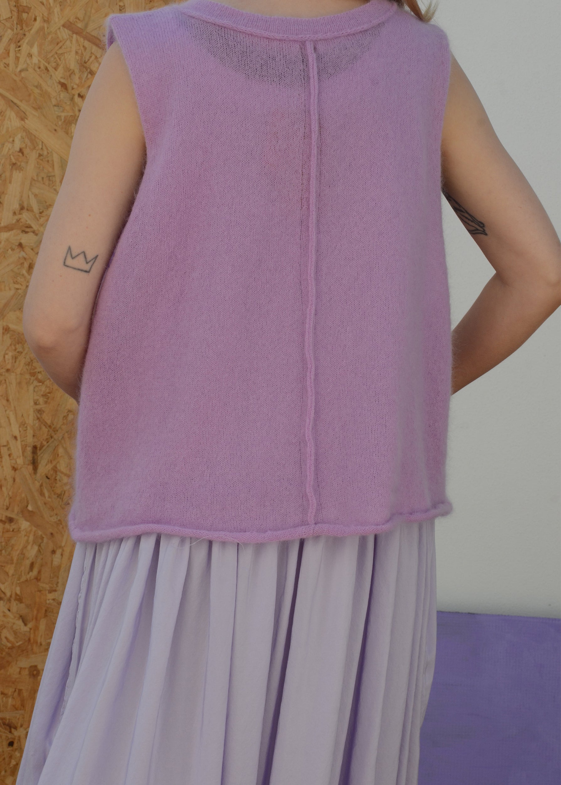 Eco Mohair Vest Top | Bubblegum