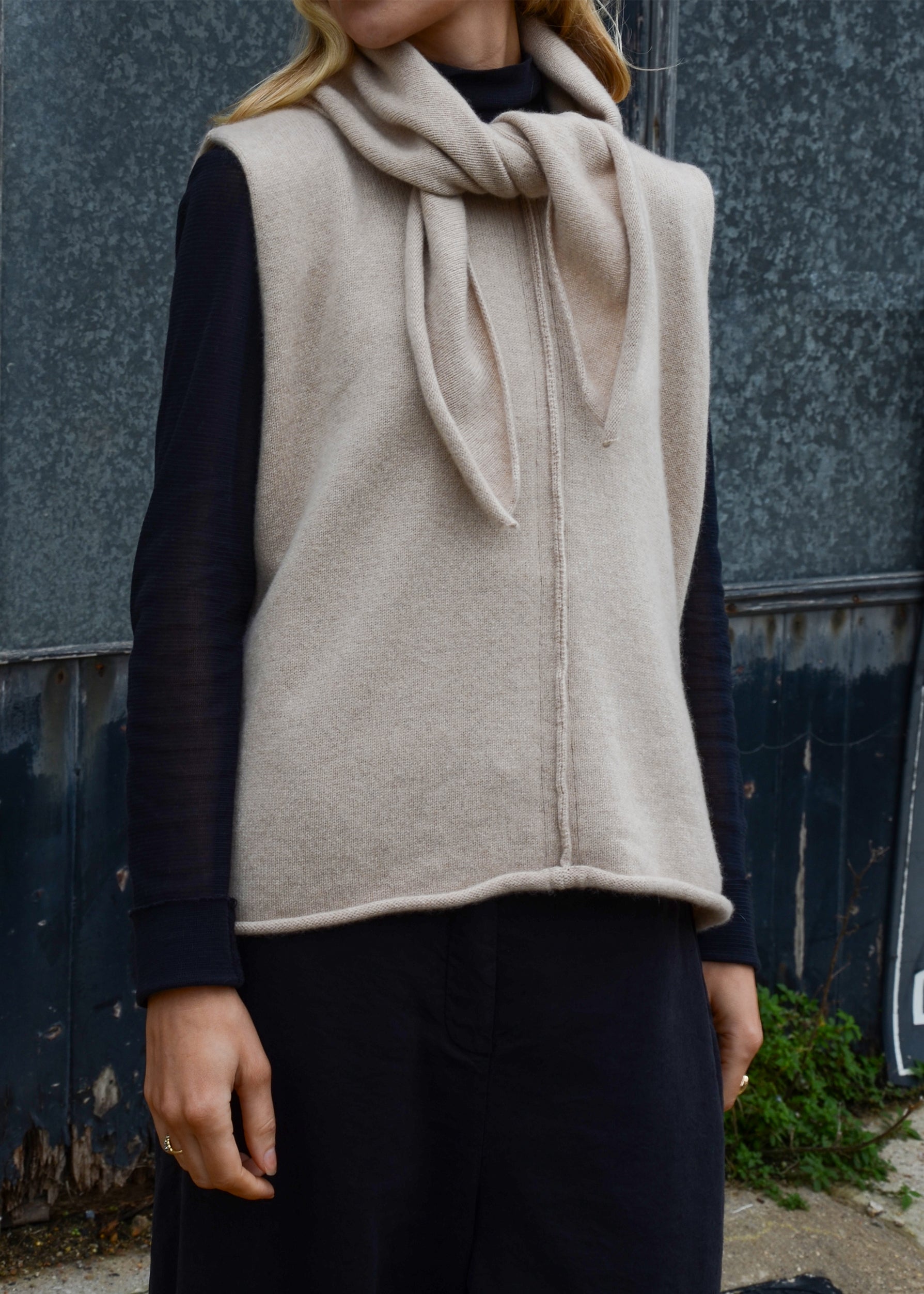 Cashmere Necktie Scarf | Oat