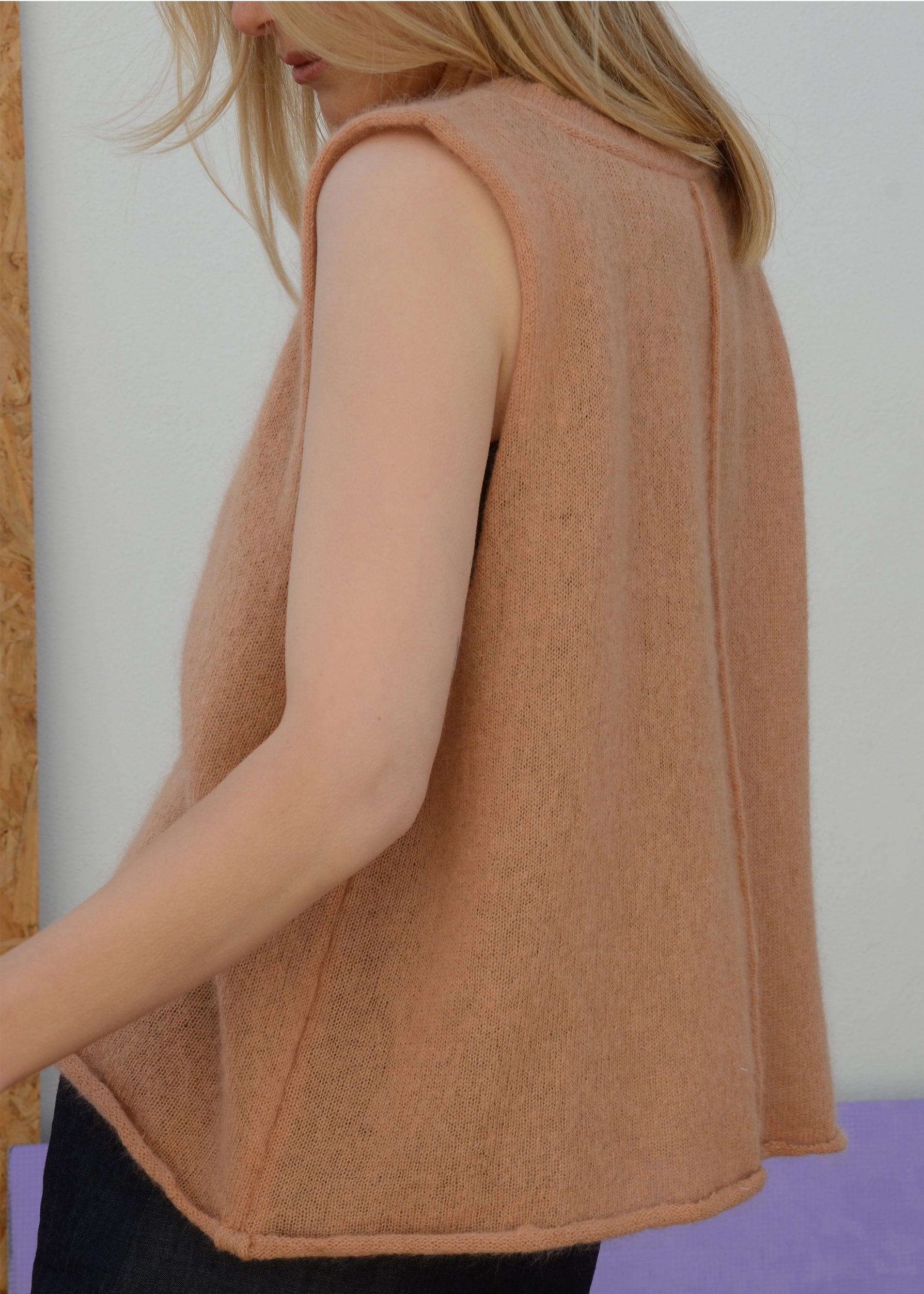 Eco Mohair Vest Top | Peach