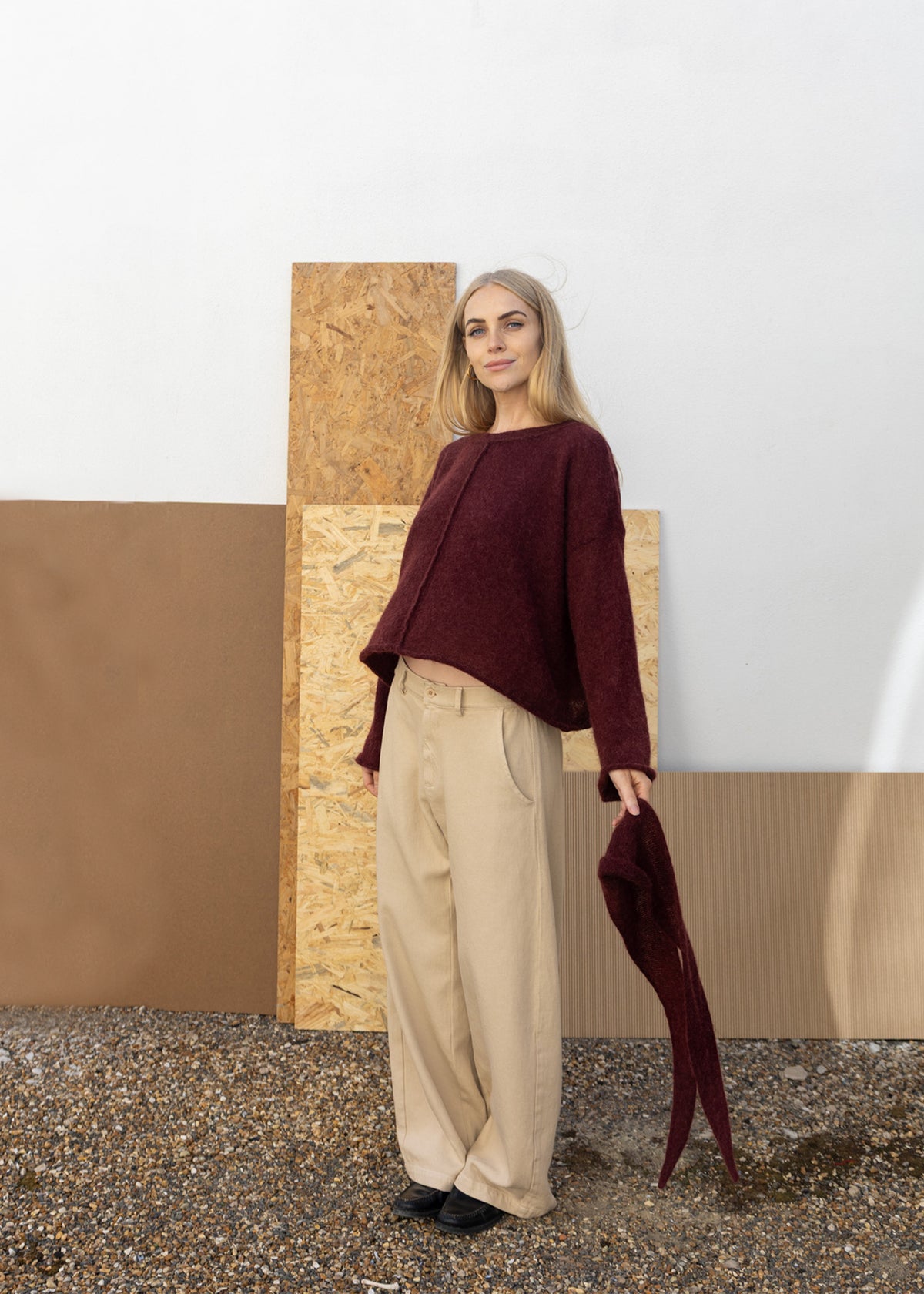 Alpaca Crop Sweater | Plum